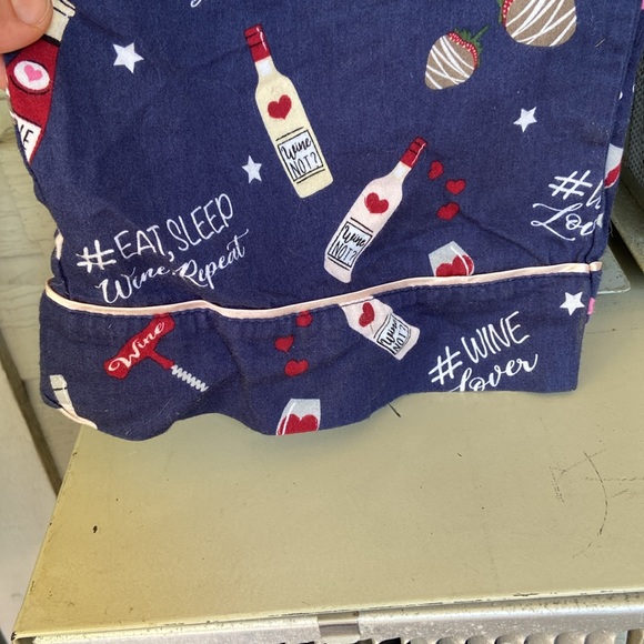 Wine enthusiast women’s size Small S sleepwear pants pajama PJ pant navy funny - Picture 5 of 8